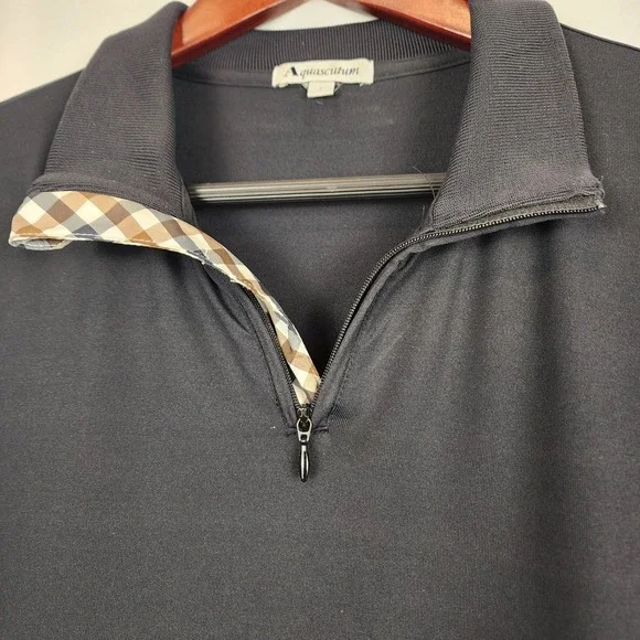 Aquascutum Black Quarter Zip‎ Long Sleeve Pullover Top Women's Size Large - Picture 3 of 7